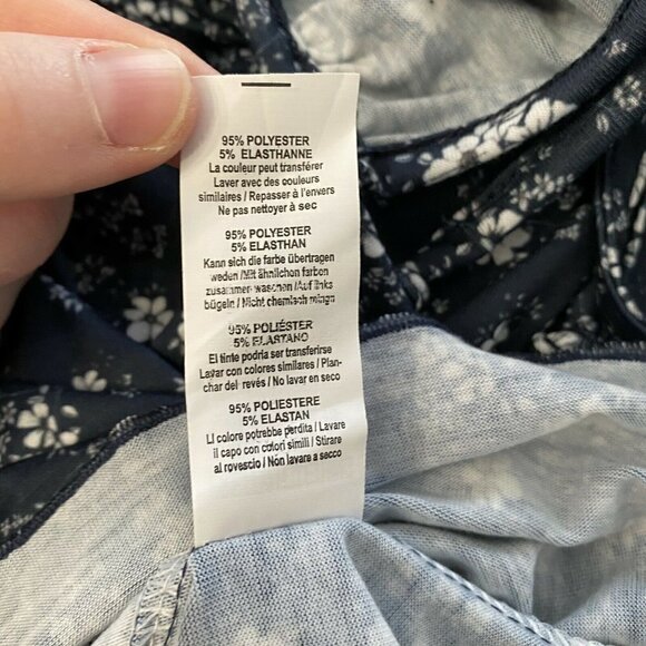 Pretty Little Things BLUE DITSY PRINT RACER NECK Tea Dress Mini New - Picture 8 of 8